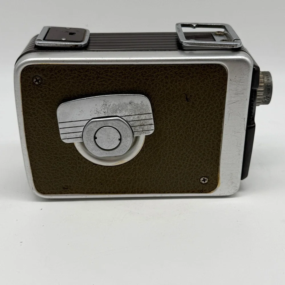 Vintage Kodak Brownie Movie Camera Eight MM Silver Brown 8mm Decor MCM